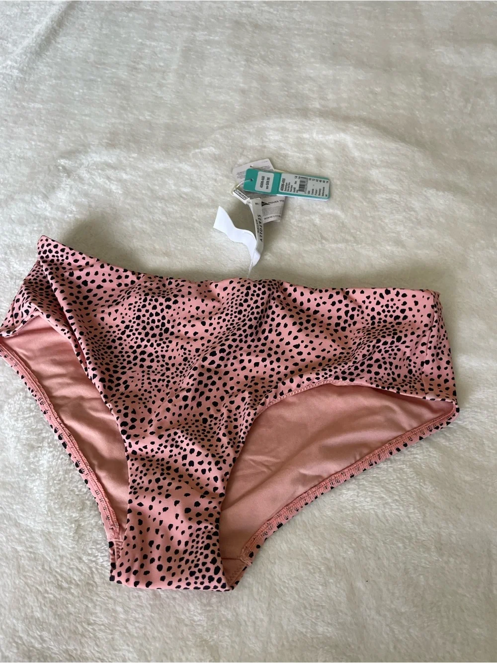 Seafolly Safari Spot Wide Side Retro Bikini Bottoms in Rose Sands